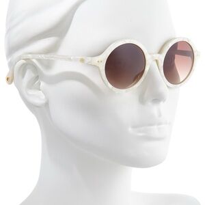 Lele Sadoughi East Village 48mm Cream Round Sunglasses